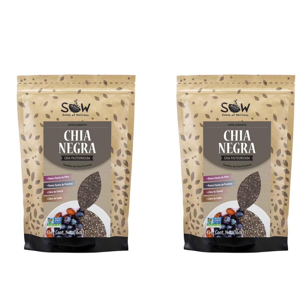 Pack 2 x Semillas de Chía Negra (454 g cada una)