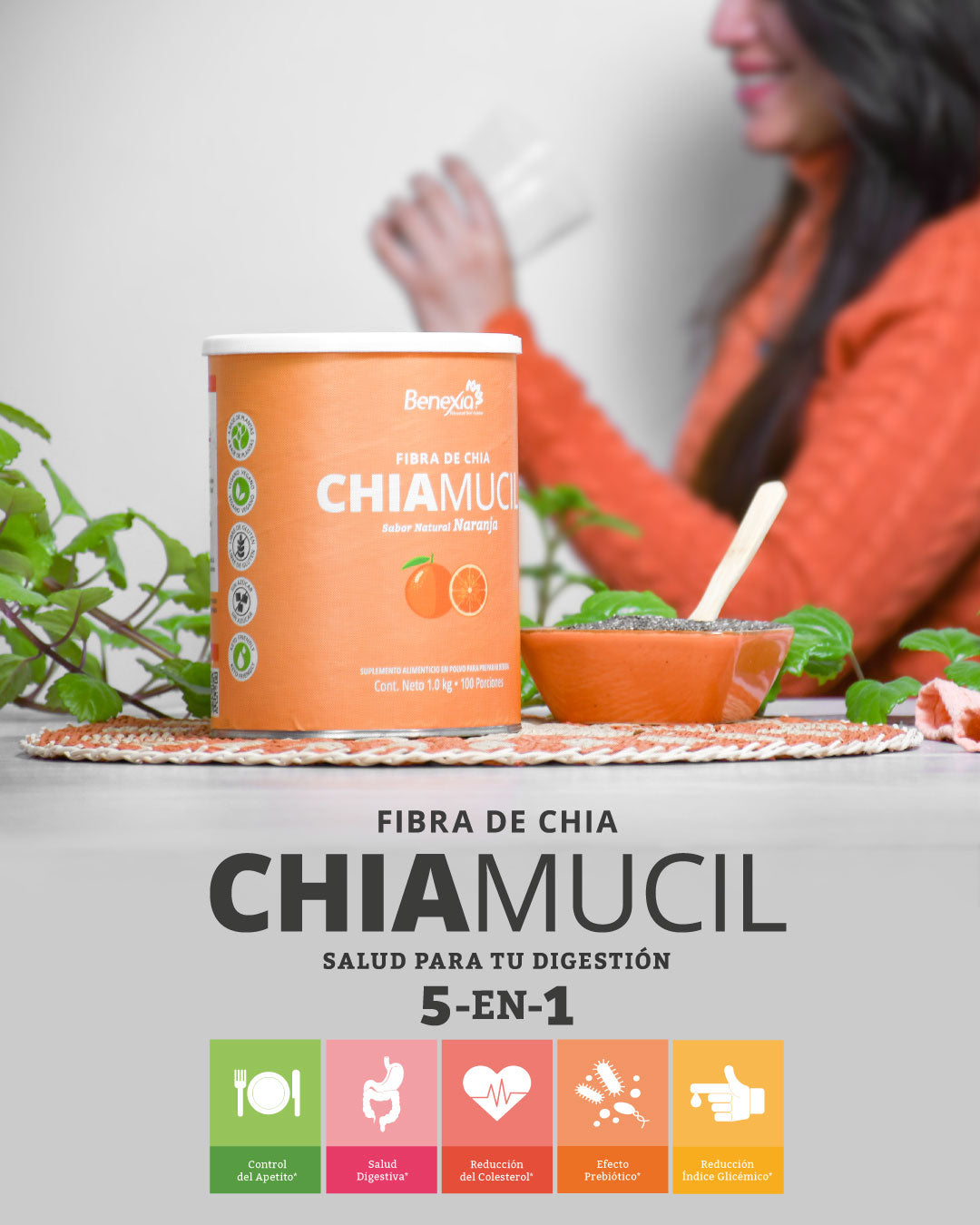 Chiamucil alto en fibra de chia para tu digestion