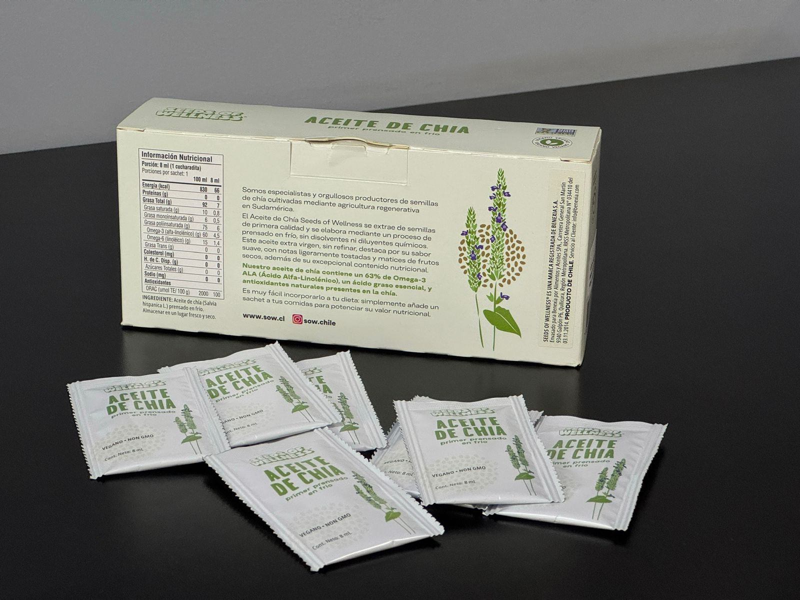 Sachet Aceite de chía 8 ml (50 unidades)